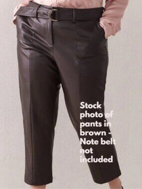 Addition Elle Faux Leather Cropped Pants | Size 18 Petite | Black | EUC